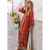 Boho Floral Embroidered V-Neck Long Sleeve Bohemia Dresses