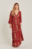 Boho Floral Embroidered V-Neck Long Sleeve Bohemia Dresses