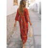 Boho Floral Embroidered V-Neck Long Sleeve Bohemia Dresses