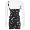 Women Gothic Spaghetti Strap Backless Off Shoulder Dresses Female Fashion Casual Print Sexy Dress Black Dress