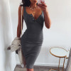 Fashion Knee-Length Dress Knitted Elastic Sleeveless Bodycon elegant Women Summer Sexy V-Neck Button Party Slim Dresses Fashion Knee-Length Dress Knitted Elastic Sleeveless Bodycon elegant Women Summer Sexy V-Neck Button Party Slim Dresses