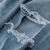 Women Denim Skinny Trousers High Waist Jeans Destroyed Knee Holes Pencil Pants Trousers Stretch Ripped Boyfriend Female