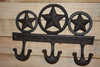Vintage-look Lone Star Bath Decor, Fast Free Shipping, Heavy Duty Texas Lone Star Design Bath Towel Hook, Solid Cast Iron, W-56