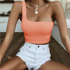 Summer Sexy Women Lady Female One Shoulder Crop Tops Sleeveless T-Shirt Tank Tops Summer Beach Vest Bare Midriff Fashion Clothes