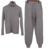 2020 Women Knitted Tracksuit Turtleneck Sweater Casual Suit Spring Autumn Winter 2 Piece Set Knit Pants Sporting Suit Femme Clothing