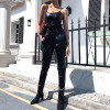 2020 Winter Leather Pants Women Punk Hight Waist Trousers Women Gothic Straight Ladies Pants Streetwear
