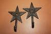 Rustic Northern Star Bathroom Decor Cast Iron Towel Hooks 6 inch W-2