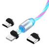 Magnetic charging cable with flowing LED light