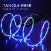 Magnetic charging cable with flowing LED light