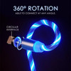 Magnetic charging cable with flowing LED light