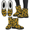 Sunflower Pattern Faux Fur Boots