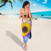 Sunflower Colorfull Background Bikini Cover Travel Swim Sarong for women