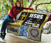 Jesus is the anchor of my soul sunflower quilt for bedding