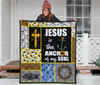 Jesus is the anchor of my soul sunflower quilt for bedding