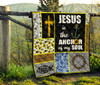 Jesus is the anchor of my soul sunflower quilt for bedding