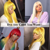 613 Blonde Body Wave Full Machine Made None Lace Front Wigs With Bangs For Women 12-24 Inches