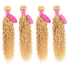 613 Blonde water Wave 4 Bundles with 13x4 Frontal with transparent lace
