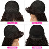 Water Wave Full Machine Made None Lace Front Wigs With Bangs Human Hair Wigs