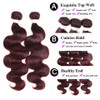 lumiere color 99j body wave 3 Bundles With 13x4 Lace Frontal Pre Colored Ear To Ear