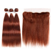 lumiere color #33 straight hair 3 Bundles With 13x4 Lace Frontal Pre Colored Ear To Ear