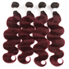 lumiere 1B/99J Ombre Body Wave 4 Bundles With 13x4 Lace Frontal Pre Colored Ear To Ear