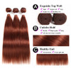 lumiere color #33 Straight Hair 4 Bundles With 4x4 Lace Closure Pre Colored human hair