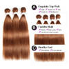 lumiere color #30 Straight Hair 3 Bundles With Closure 4x4 pre Colored 100% virgin human hair