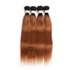 lumiere 1B/30 Ombre Straight Hair 4 Bundles With 4x4 Lace Closure Pre Colored human hair