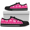 Elephant Mandala Flower Pink Women's Low Top Shoes Canvas Sneakers.