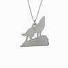 Howling Wolf Necklace 925 Sterling Silver