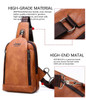Messenger Shoulder Bags Men's Large Capacity Sling Crossbody Bag Solid Men Leather Bag