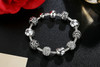 Antique Silver Love and Flower Charm Bracelet & Bangle Antique Silver Love and Flower Charm Bracelet & Bangle