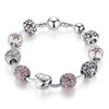 Antique Silver Love and Flower Charm Bracelet & Bangle Antique Silver Love and Flower Charm Bracelet & Bangle