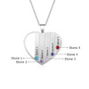 Heart Pendant Necklace Personalized With 5 Names & Birthstones