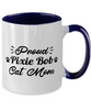 Proud Pixie Bob Cat Mom 11oz Navy Two Tone Coffee Mug, Gift For Pixie Bob Cat Moms, Novelty Coffee Mugs Gift For Her, Birthday Present Ideas For Pixie Bob Cat Moms