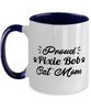 Proud Pixie Bob Cat Mom 11oz Navy Two Tone Coffee Mug, Gift For Pixie Bob Cat Moms, Novelty Coffee Mugs Gift For Her, Birthday Present Ideas For Pixie Bob Cat Moms