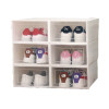 6Pcs Plastic Shoe Box Stackable Foldable Shoe Organizer Drawer Storage Case with Flipping Clear Door Ladies Men 31.5x21.5x12.5cm