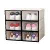 6Pcs Plastic Shoe Box Stackable Foldable Shoe Organizer Drawer Storage Case with Flipping Clear Door Ladies Men 31.5x21.5x12.5cm