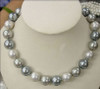 8mm Multicolor south sea shell pearl necklace 18" LL123
