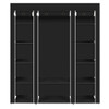 Durable 69'' Fabric Canvas Wardrobe With Hanging Rail Shelving Clothes Cupboard