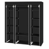 Durable 69'' Fabric Canvas Wardrobe With Hanging Rail Shelving Clothes Cupboard