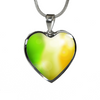 Blurred Irish Flag Silver Necklace