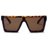Women's Flat Top Square Oversize Fashion Sunglasses, blue or silver