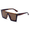 Women's Flat Top Square Oversize Fashion Sunglasses, blue or silver