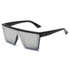 Women's Flat Top Square Oversize Fashion Sunglasses, blue or silver