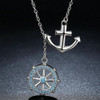 925 Sterling Silver Anchor & Rudder Pendant & Necklace 925 Sterling Silver Anchor & Rudder Pendant & Necklace