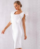 Women Black/White Sexy Ruffles Butterfly Sleeve Club Celebrity Runway Bodycon Bandage Dress Women Black/White Sexy Ruffles Butterfly Sleeve Club Celebrity Runway Bodycon Bandage Dress