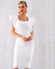 Women Black/White Sexy Ruffles Butterfly Sleeve Club Celebrity Runway Bodycon Bandage Dress Women Black/White Sexy Ruffles Butterfly Sleeve Club Celebrity Runway Bodycon Bandage Dress