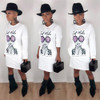 Print Long Sleeve T Shirt Dress