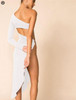 High Split One Shoulder Asymmetry Hollow Out Party Bodycon Dress